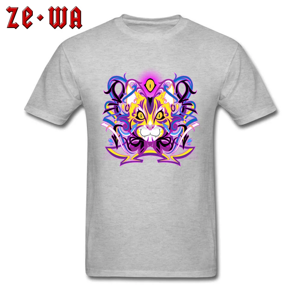 Cult of the Cat ostern Day Pure Cotton Crewneck Tees Short Sleeve Casual T-Shirt Faddish Casual T-Shirt Wholesale Cult of the Cat grey