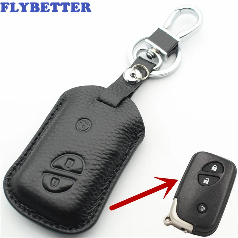 

FLYBETTER Genuine Leather 3Button Keyless Entry Smart Key Case Cover For Lexus ES250/RX270/RX350/GX460/GS350 Car Styling L1871