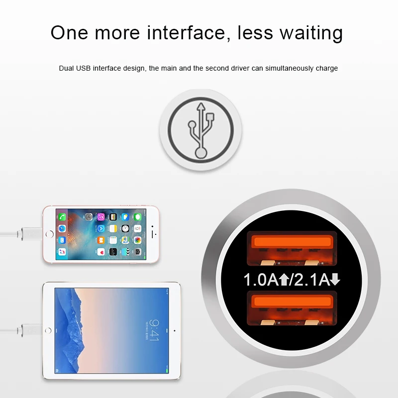 2 порта USB Автомобильное зарядное устройство для iPhone Xs Max XR X 10 8 7 6 s 6s Plus 5 5S SE iPad Mini samsung Galaxy S8 S9 S10 Plus huawei Xiaomi