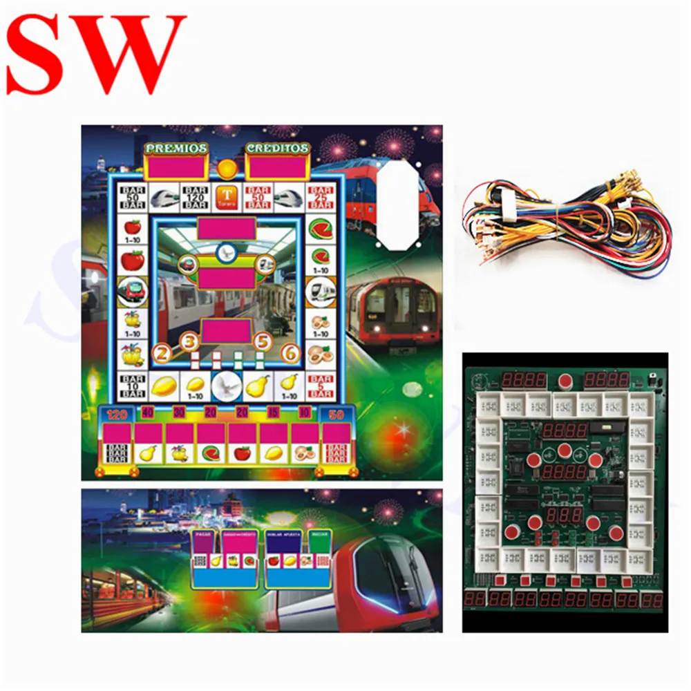 

1 Set Fruit game machine Mario Game board with Acrylic wire harness Mario slot machine metro PCB board