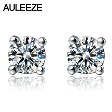 Алмазные свадебные Серьги 9 К белого золота серьги 1 cttw Имитация Алмазный Серьги-гвоздики для Для женщин День святого Валентина подарки