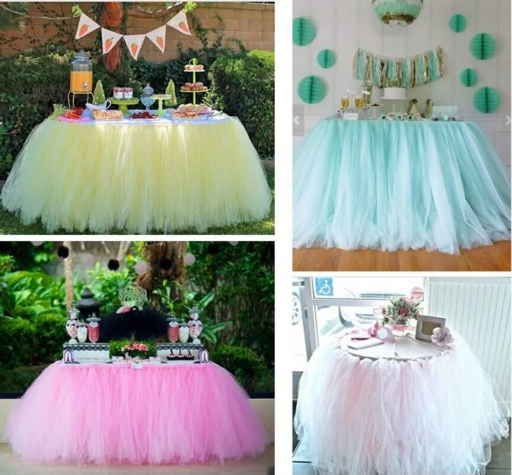 Party Supplies Table Skirts Baby Tulle Table Skirt Tutu Tableware