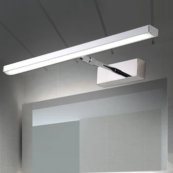 

Modern brief bathroom adjustable angle LED mirror light cosmetic stainless steel retractable bathroom cabinet wall sconce lamp