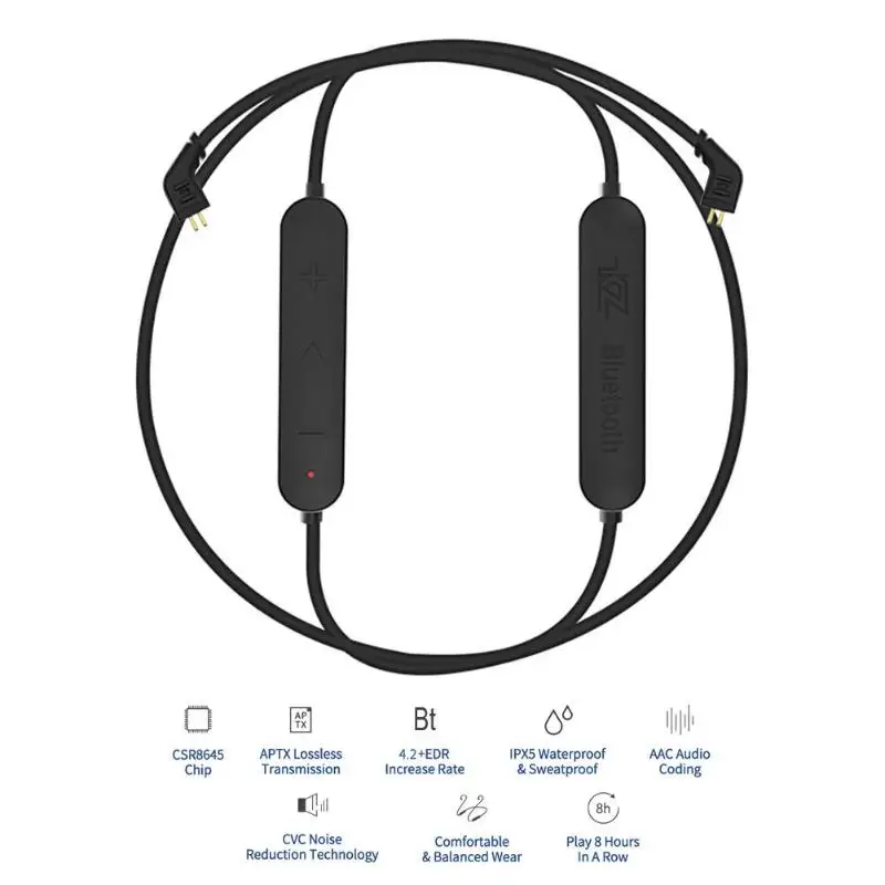 Bluetooth 4 2 Earphone Accessories Module Wireless Upgrade Headphones Cable for KZ ZSN ZSN PRO ZS10 PRO Headset