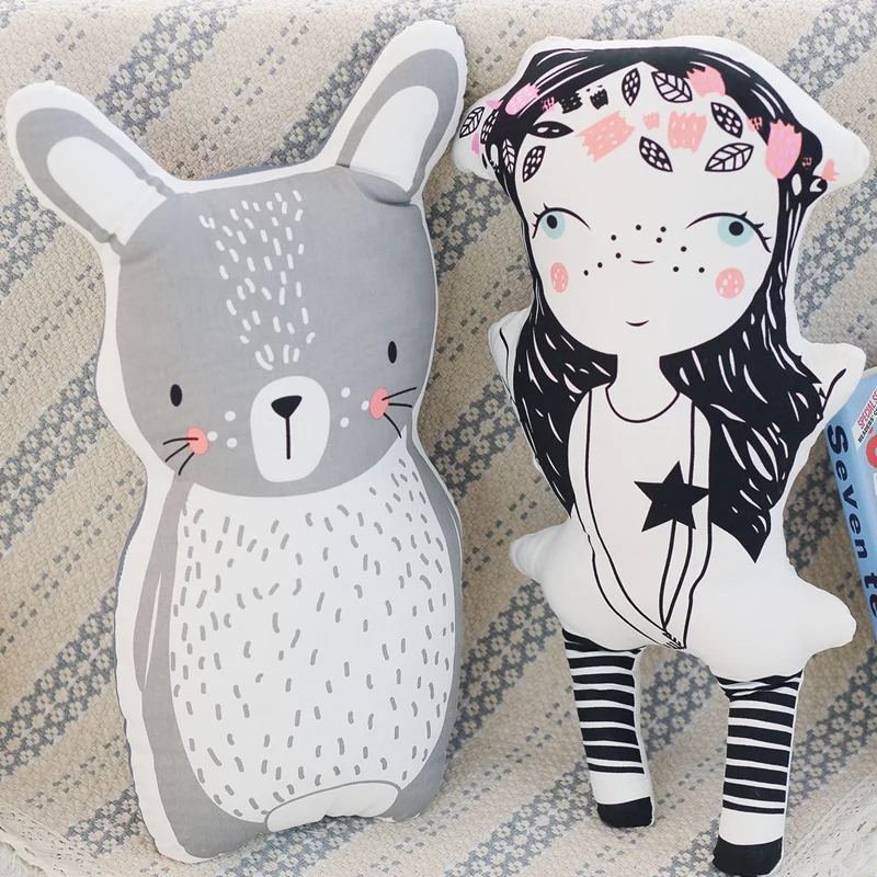 

INS colored unicorn dolls fox little girl cloth pillow baby accompanied by sleeping dolls