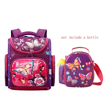 

2 Pcs/set Cartoon butterfly Printing Girls school bag Shoulder Backpack Children School Bags Kids Bookbag Teenager Satchel 2019