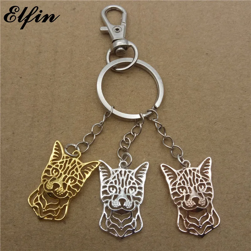 Elfin Trendy Bengal Cat Key Chains Gold Color Silver Fashion Jewellery Rings | Украшения и аксессуары