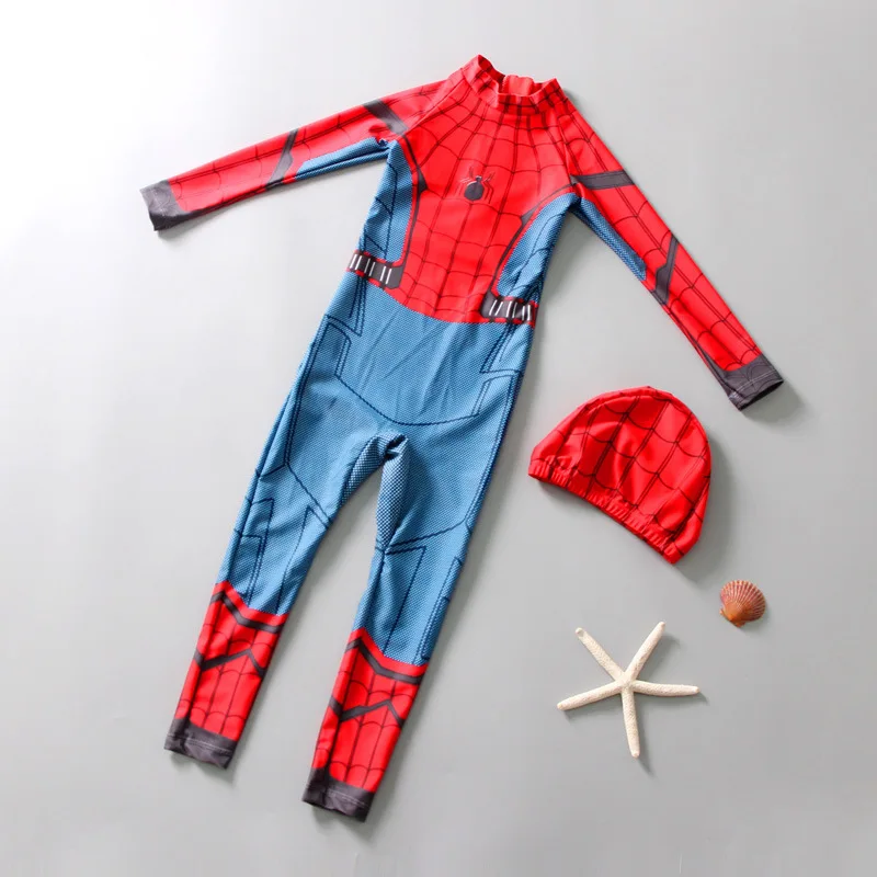 

Bathing Suit For Boy Kids Swimsuit Children's Swimwear Children Clothes Bikini Boys Long Sleeve Spider Man Animal Polyester 2019