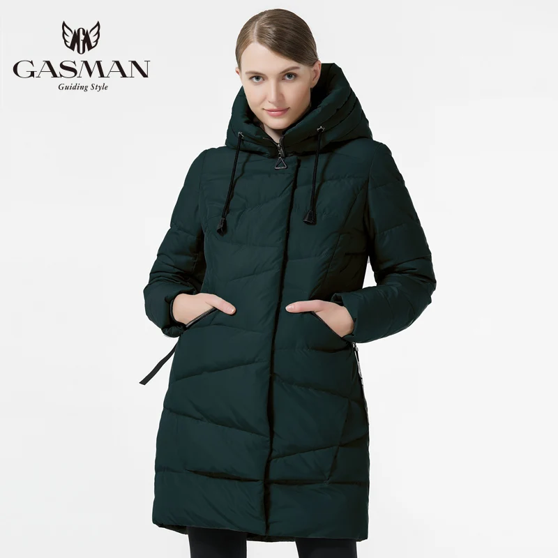 GASMAN 2018 Winter Women Thickening Bio Down Jacket With Scarf Winter Down Jackets And Coat For Women Brand Down Parka New