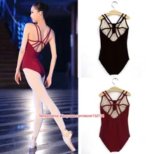 Женские балетные трико без рукавов из спандекса и хлопка с открытой спиной, танцевальная одежда для взрослых, одежда для занятий танцами, гимнастические трико