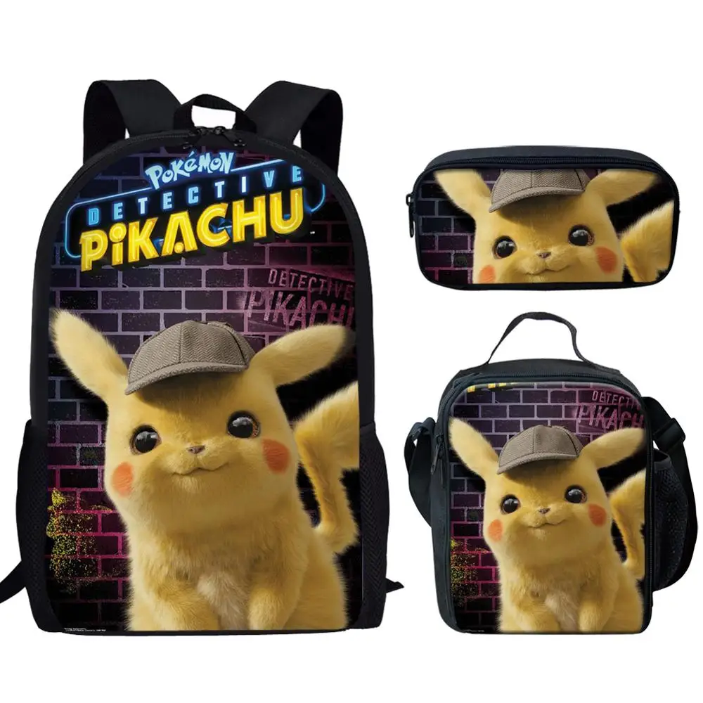 Рюкзак Пикачу Pokémon Detective для мальчиков и девочек подростков школьный рюкзак