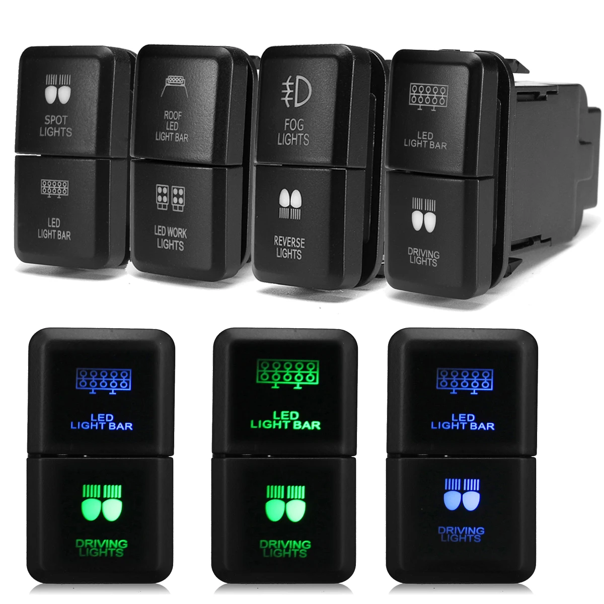 12V кнопочный переключатель двойной светодиодный светильник/рабочий/туман пятно/Обратный светильник для автомобиля Toyota Prado Hilux Landcruiser