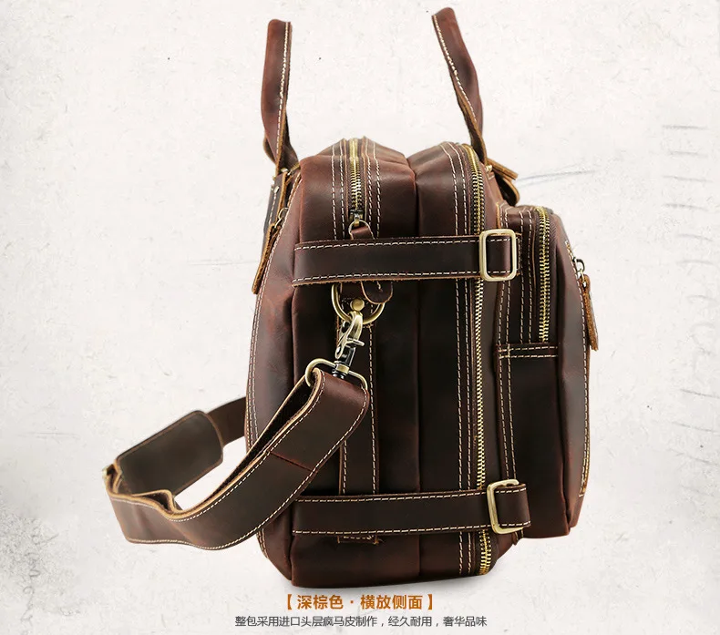 Человек большие возможности 16 "ноутбук дорожные сумки Сумки из натуральной кожи Винтаж большой бренд Бизнес путешествия Crossboy сумка