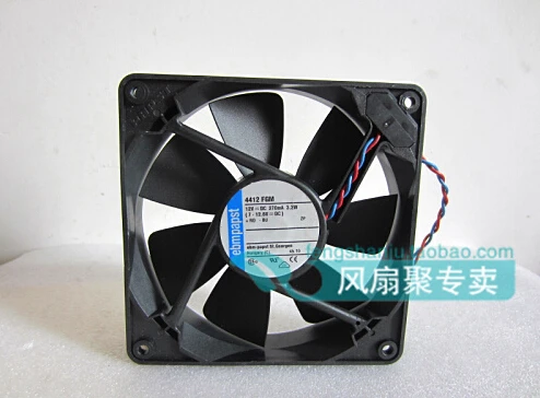 

The original ebmpapst 12cm 120*120*25mm 12V 270ma 3.2W 4412 FGM two lines radiating fan