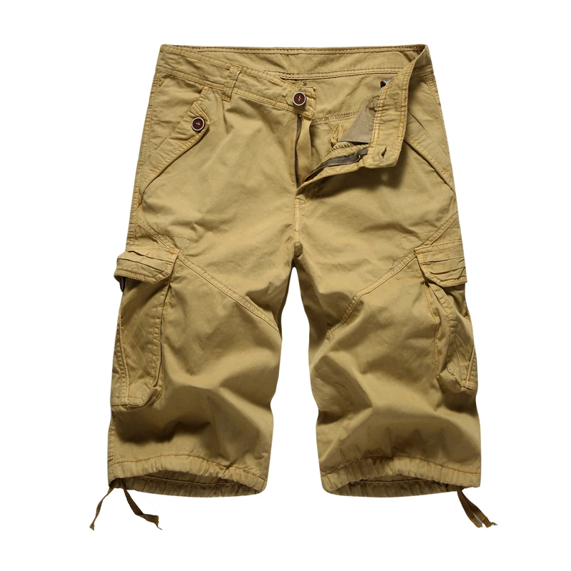 Мужские шорты Карго летние однотонные армейские военные шорты Homme хлопок мягкая модная брендовая одежда 30-40 Прямая