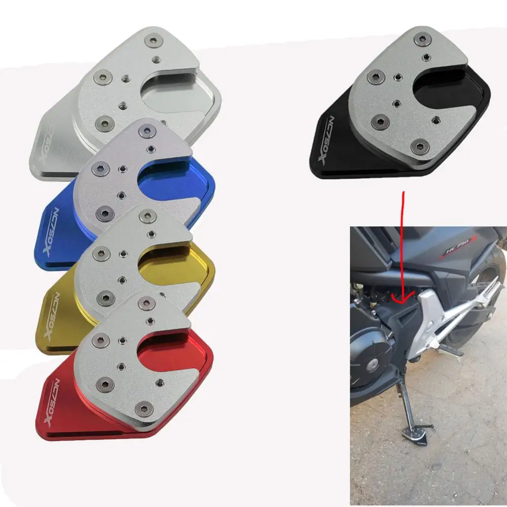 

Motorcycle Accessories For HONDA NC750X NC 750X 17 18 CNC Aluminum Kickstand Foot Plate Side Stand Stand Extension Enlarger Pad