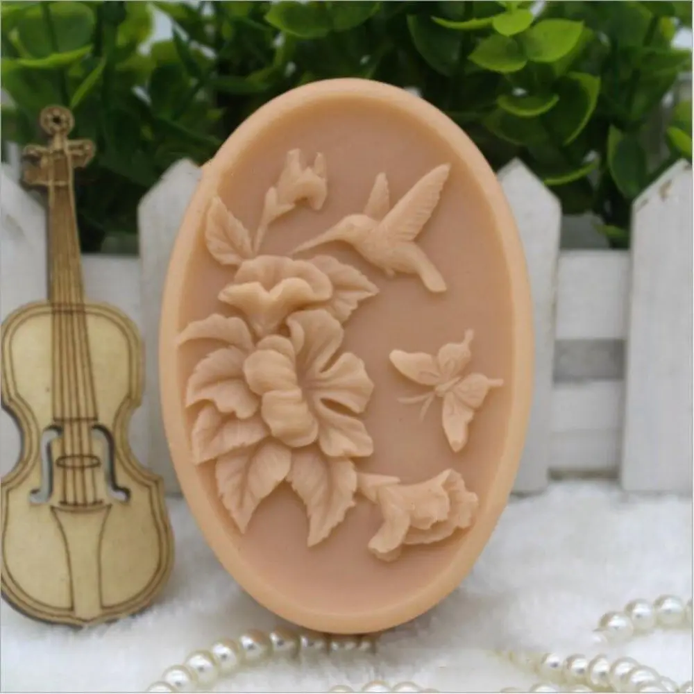 Grainrain Silicone Soap Mold Bird Oval Shaped Silicone Mold for Soap