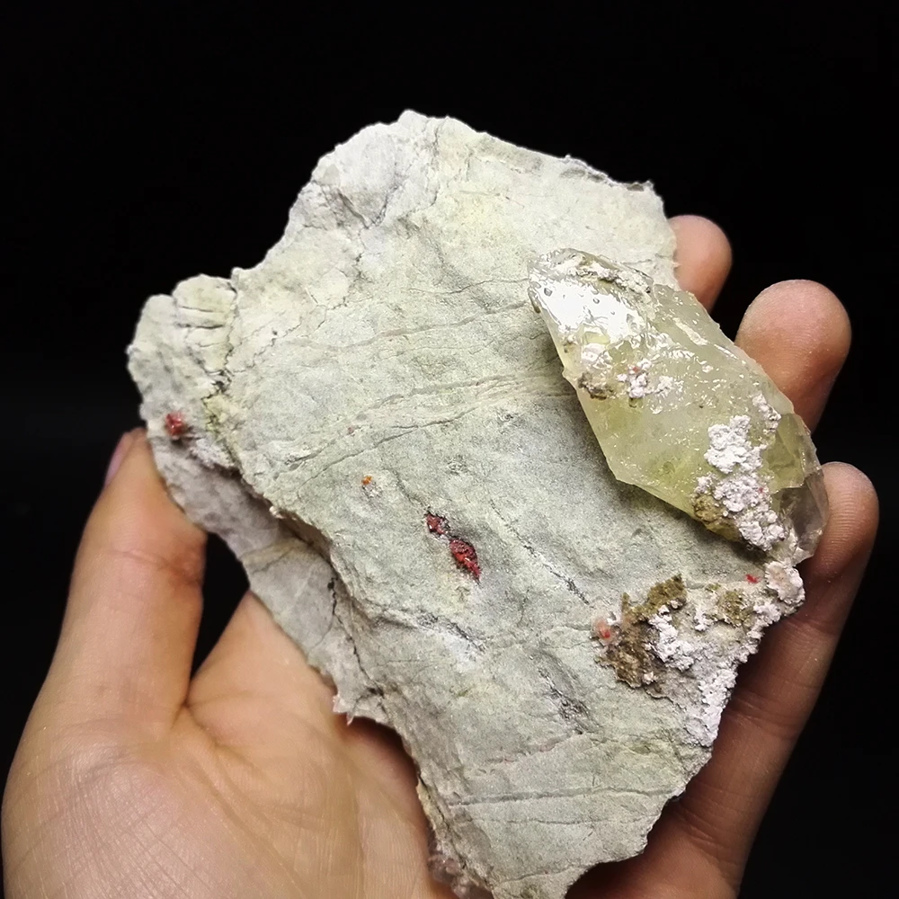 

261.7g NATURAL Stones and Minerals REALGAR Calcite quartz crystal RARE ORE UNIQUE SPECIMENS HUNAN
