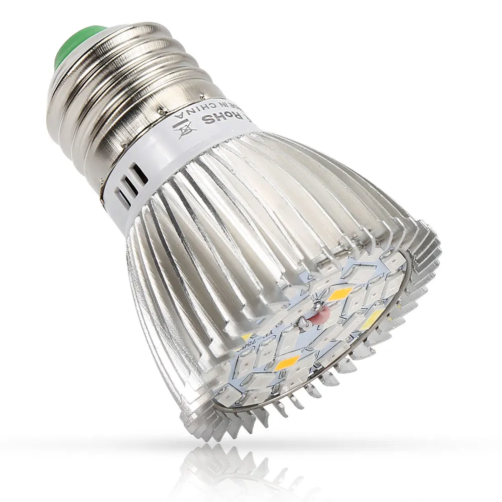  4pcs/Lot Full Spectrum 28W LED Grow Light E27 E14 GU10 SMD5730 Plant Lamp For Seedling Vegs Flower  - 32797586231