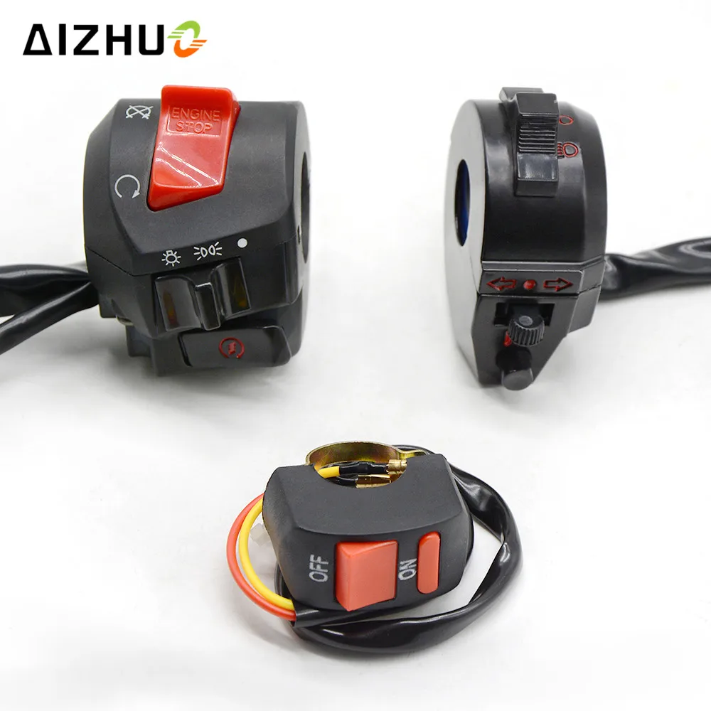 

7/8" 22mm Motorcycle Switches Motorbike Horn Button Turn Signal Electric Fog Lamp Light Start Handlebar Controller Switch