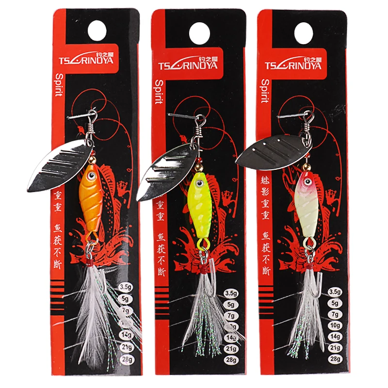 

Tsurinoya Spinner Bait 7cm 14g Spinner Fishing Lure With Feather Isca Artificial Para Pesca Leurre Peche Carp Fishing Tackle