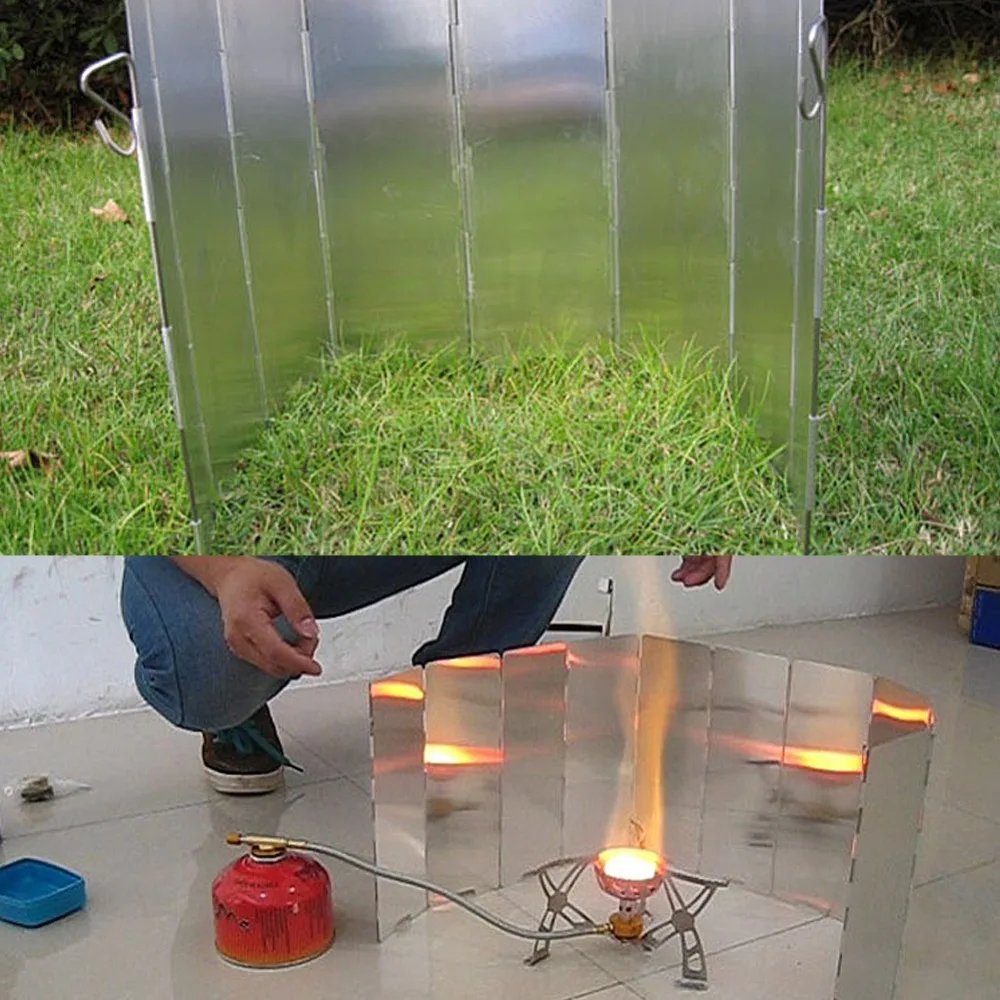 Lightweight Aluminium Alloy Compact Foldable Camp Stove Windscreen Each