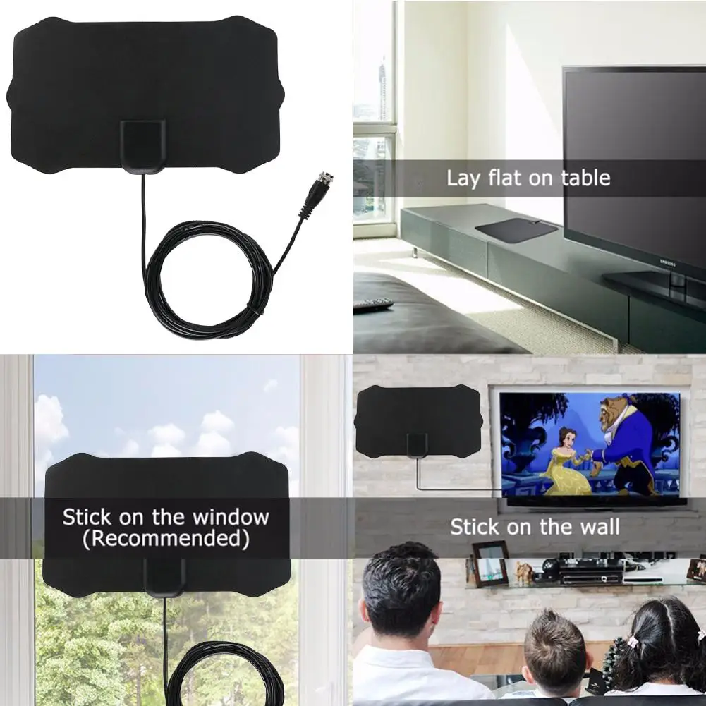 80 Miles 1080P Indoor Digital TV Antenna Signal Receiver Amplifier TV Radius Surf Fox Antena HDTV Antennas Aerial Mini DVB-T/T2
