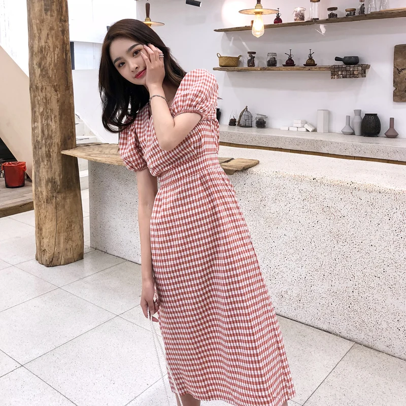 

2019 summer new women's clothes Korea chic high waist slimming long section lapel shirt with clothes dress waist A-line dress