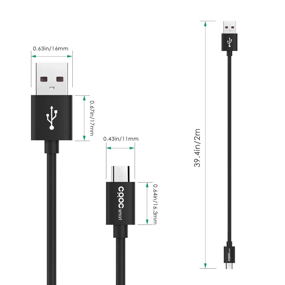 CRDC 2A Micro USB кабель 2 м Hi-speed USB зарядное устройство кабель дата кабель Мобильный телефон USB кабель для samsung Galaxy S7 Xiaomi huawei LG