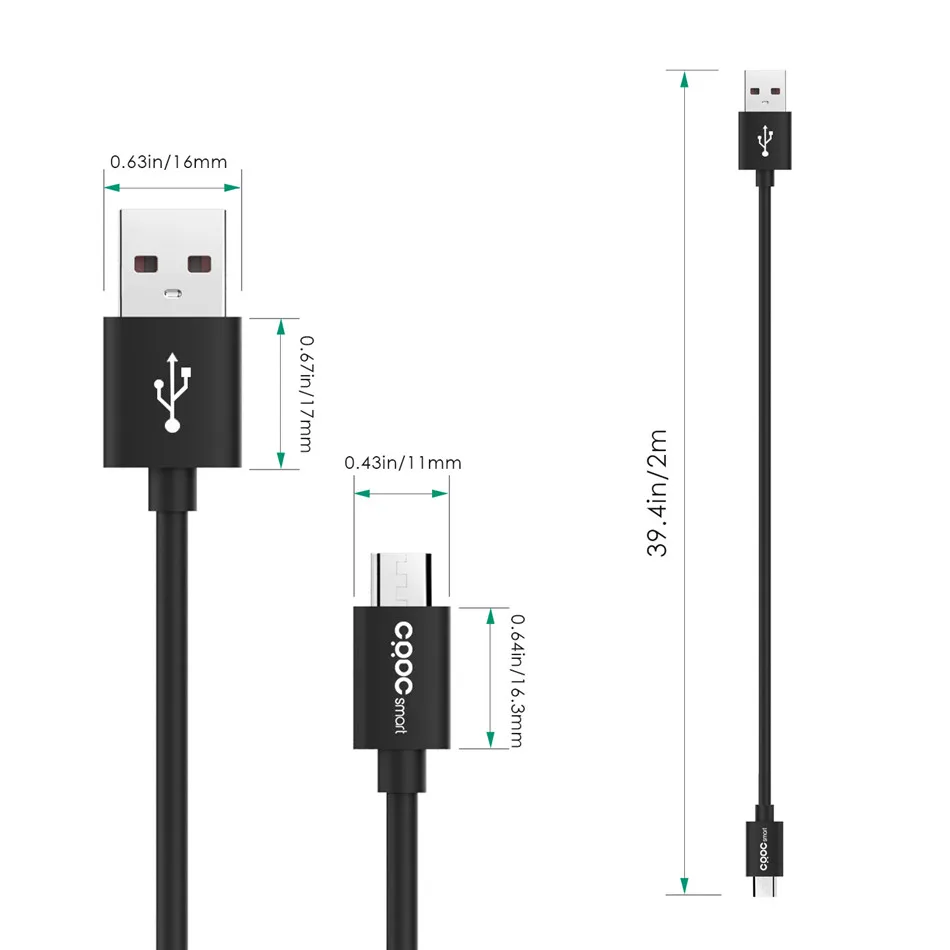 Кабель Micro USB CRDC 2A 2 м высокоскоростной зарядный usb кабель Дата мобильный телефон