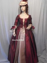 Free Shipping Reproduction 1700s Revolution Georgian era Victorian Ball Gown Vintage Costume Event Dress