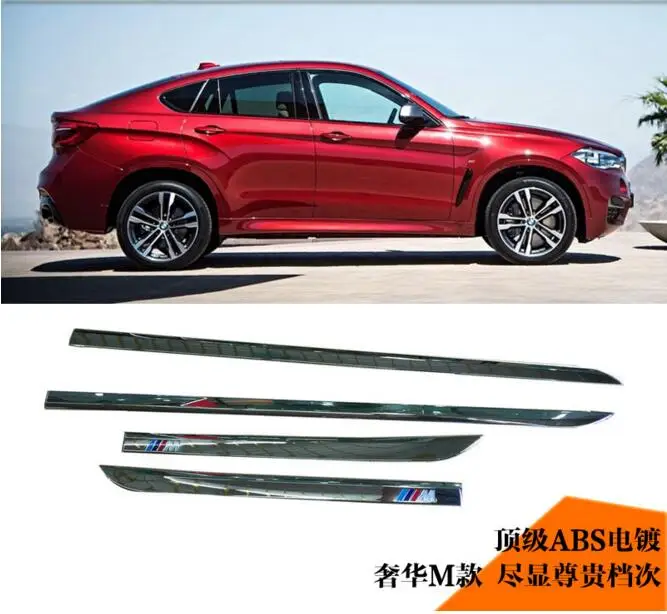

4PCS CAR SIDE DOOR BODY PROTECTOR Molding COVER TRIM FOR BMW X6 F16 2015 2016 2017 2018 BY EMS