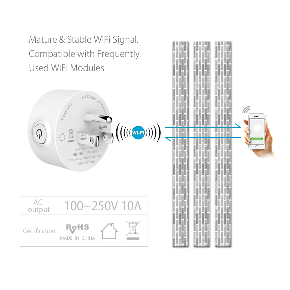 NTON power WF мини умная Wi-Fi розетка США штекер пульт дистанционного управления блок питания переключатель синхронизации для умного дома Автоматизация электронная система