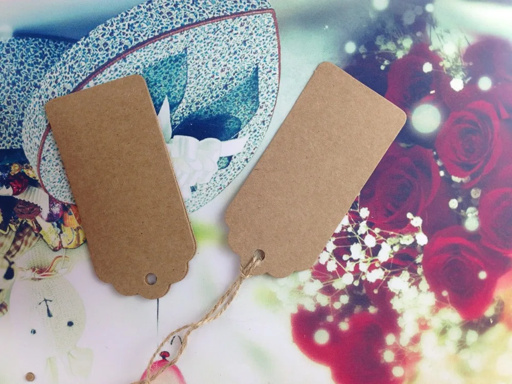 Wholesale 9.5x4.5cm Kraft Color Price Tags Blank Gift tags DIY Retro