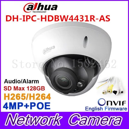 Dahua 4Mp IPC-HDBW4431R-AS IP camera network camera DH-IPC-HDBW4421R-AS Support POE / Micro SD storage/Audio 1/1 channel In/Out