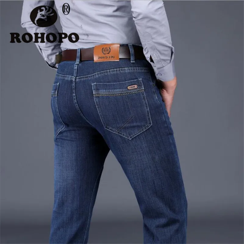 

Thick Autumn Black Jeans Men Back Big Pocket Straight Leg Plaid Cotton Fabric Casual Denim Trousers Military Male Cargo Jeans