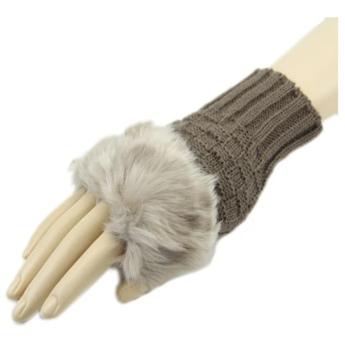 Новые модные женские вязаные зимние перчатки без пальцев унисекс мягкие теплые варежки