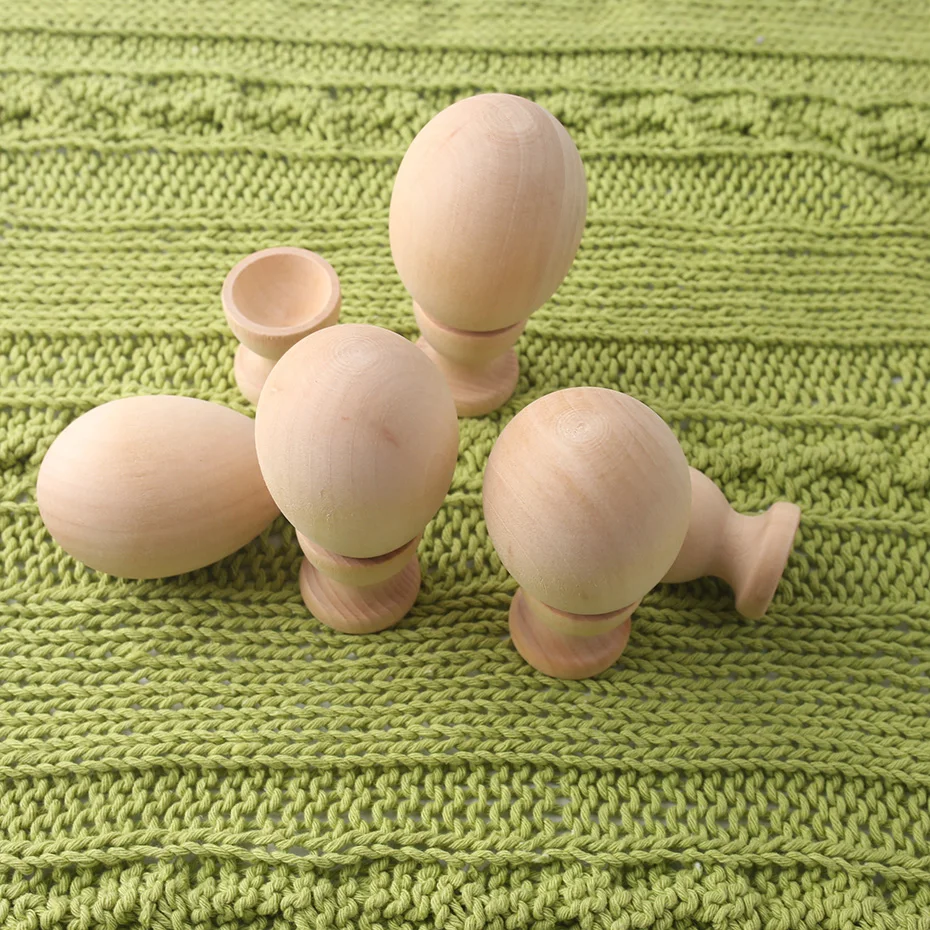 2 шт Деревянное яйцо чашки пасхальное яйцо DIY заготовка для рукоделия гладкой поверхностью деревянный Зубное игрушки для детского подарка