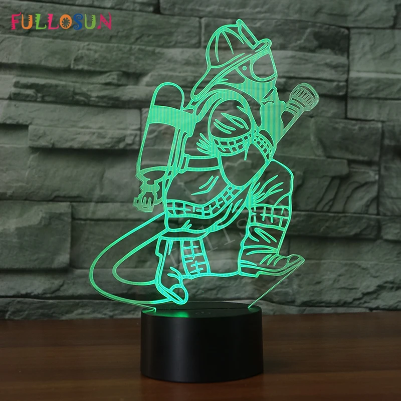 Пожарный светодиодный 3D лампа креативная Ночная лампа красочный меняющийся светодиодный сенсорный Настольный светильник как украшение дома 3D огни