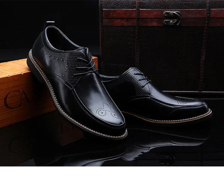 MYCOLEN/брендовые Модные Мужские модельные туфли; Новое поступление; Туфли-оксфорды; высококачественные черные мужские деловые туфли дерби;