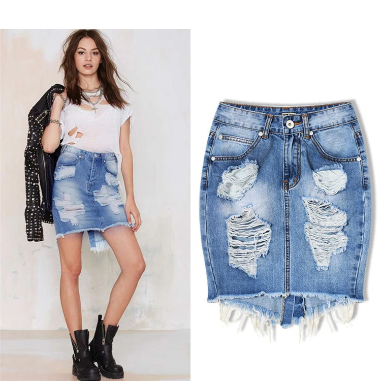 Mini Denim Skirt Women 2017 Summer Casual Split High Waist Short Jeans