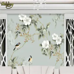 Beibehang Papel де Parede 3D 3D Ручная роспись цветы птицы Фото Фреска обои для стен ТВ фон гостиная обои