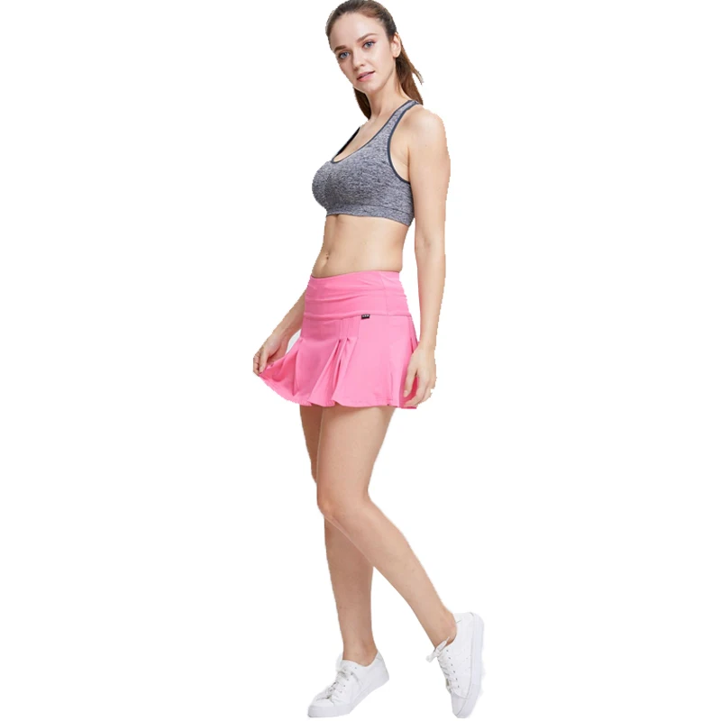 Женская теннисная юбка, с карманами, одноцветная, дышащая, быстросохнущая, юбка-шорты, Спортивная, Tenis Jupe Culotte, юбка для гольфа, пляжный волейбол, спортивная одежда