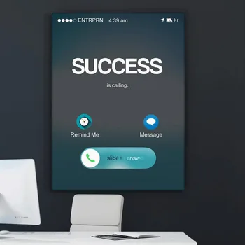 

1 Piece printed Painting SUCCESS IS CALLING Framed Canvas Wall Art