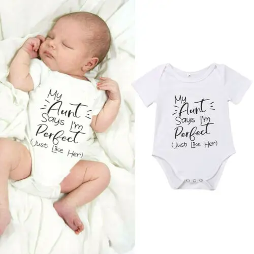 Комбинезон с надписью «Тетя» для маленьких мальчиков и девочек, одежда из хлопка для малышей