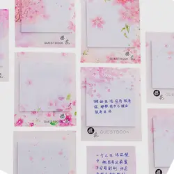 2 шт. японский прекрасный Сакура Цветочный блокнот заметка кавайный планировщик наклейки милый блокнот для учебы девушка подарок цветок