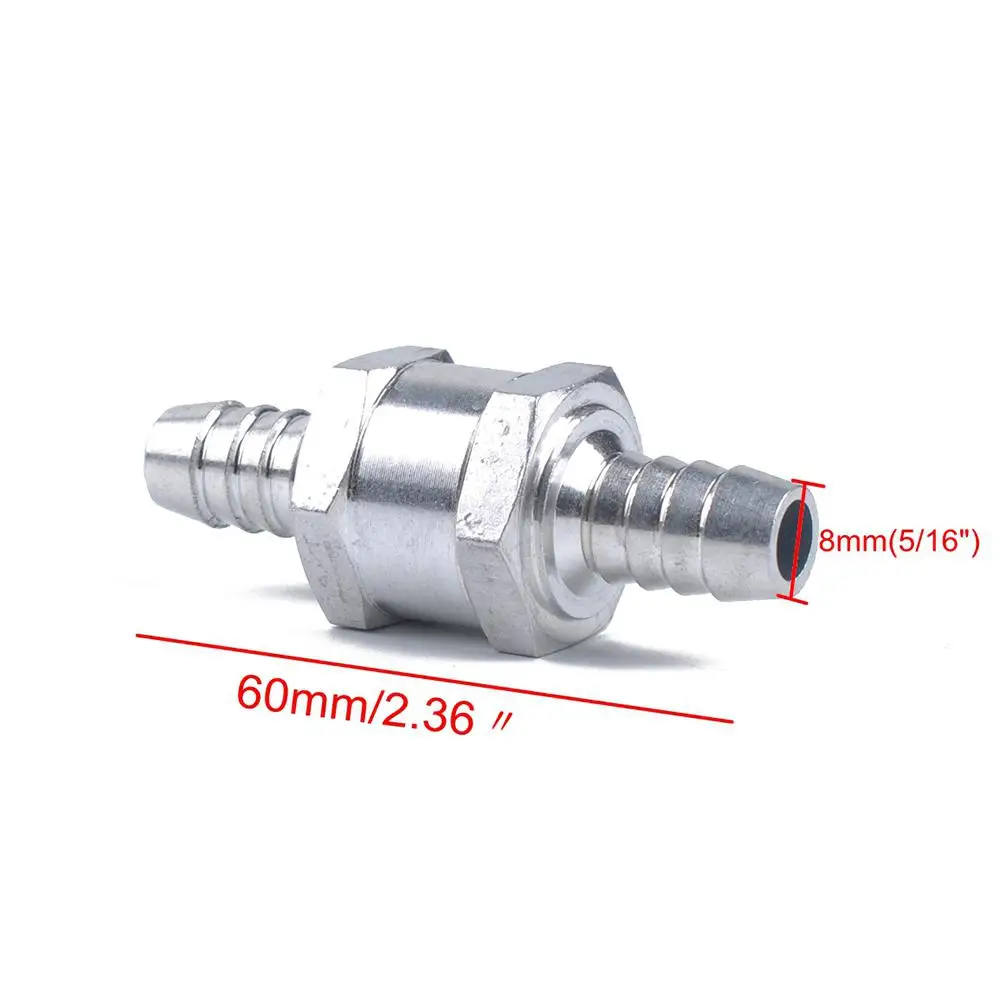 8 мм 5/1" Обратный обратный клапан из алюминиевого сплава для бензинового дизельного топлива с пружинным зажимом 12 мм