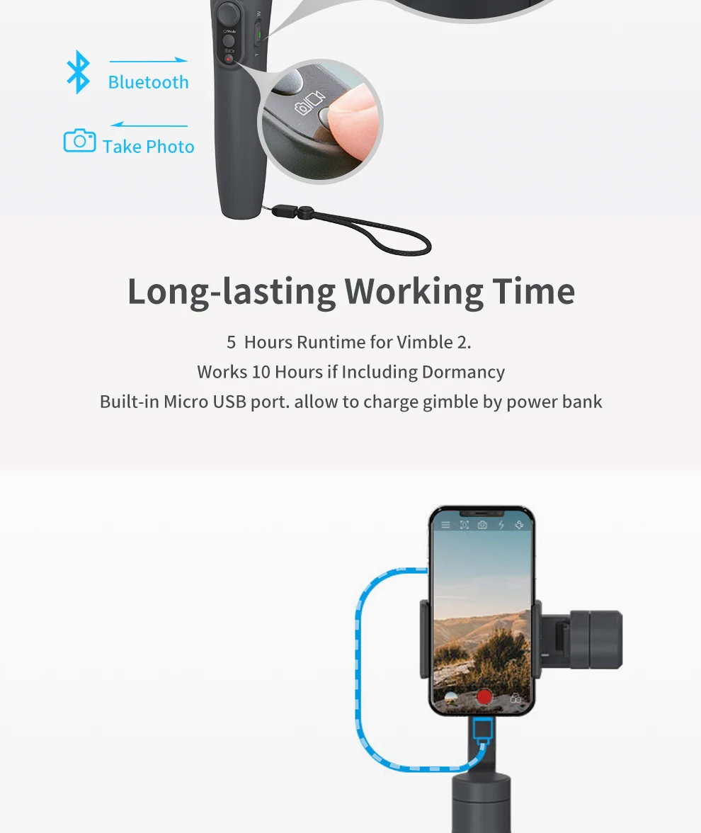 FeiyuTech Vimble 2 Feiyu 3 оси ручной смартфон Gimbal стабилизатор с 183 мм Полюс штатив для iPhone X 8 7 XIAOMI samsung