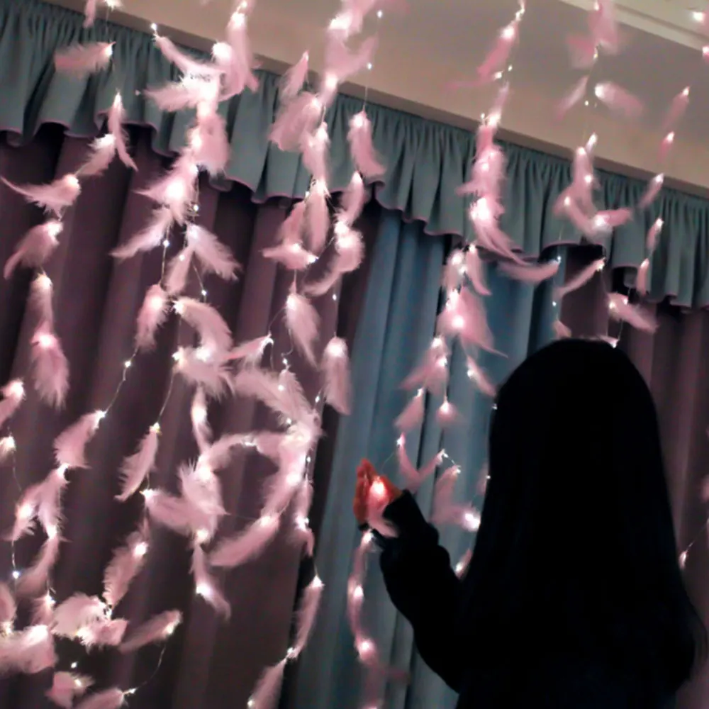 

INS Feather Led String Fairy Light USB LED Garland Light String Holiday Wedding Party Indoor Lighting for Xmas Home Decorations