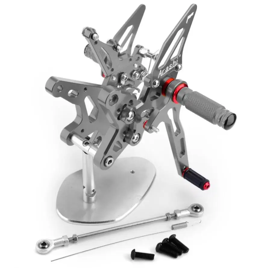Areyourshop мотоциклетные Сзади наборы для ухода за кожей подножки ног Kawasaki ZX-R ZXR 400 ниндзя алюминиевый сплав Мотоцикл Запчасти - Цвет: Titanium